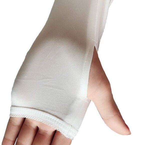 Women Mens 100% Silk Gloves Arm Warmers Outdoor Sun Block Long Arm Sleeve Gloves - Picture 5 of 5